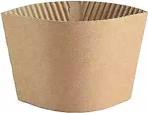Coffee Sleeves - 500 count Disposable Corrugated Hot Cup Sleeves Jackets Brown