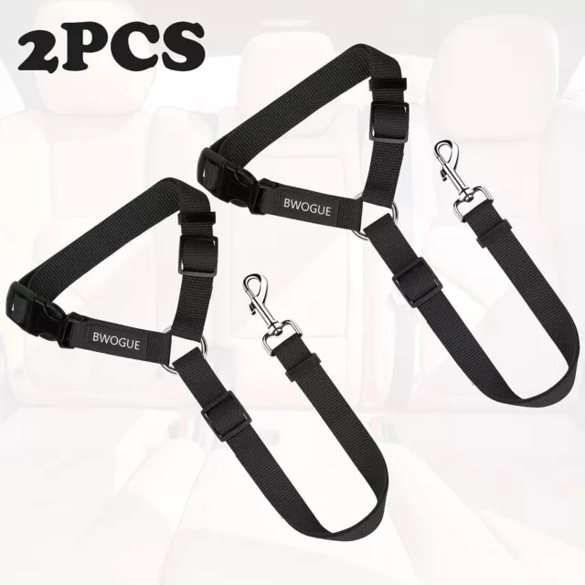 2 Packs Dog Cat Safety Seat Belt Strap Car Headrest Restraint Adjustable Nylon F 3