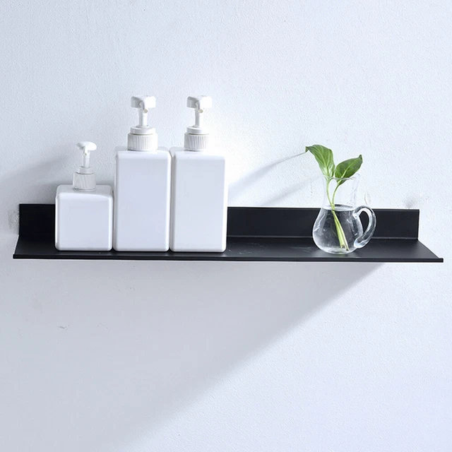 #30 cm estante mate espacio de aluminio de una sola capa negro para baño