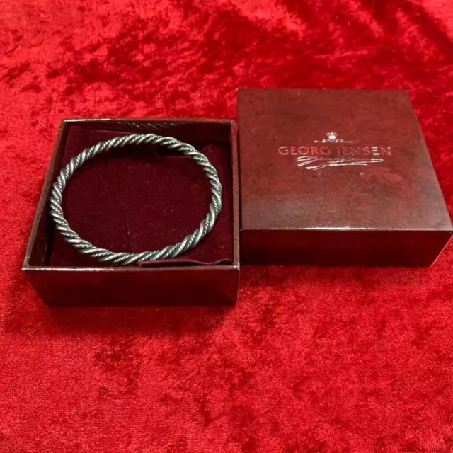 Georg Jensen Bangle Bracelet #17A Sterling Silver Denmark Excellent with box