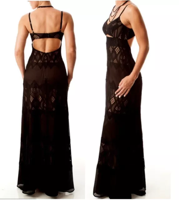 New Bcbg Maxazria Alese Lace Cutout Gown / Maxi Dress Wud65L54 Size 10 $500.00