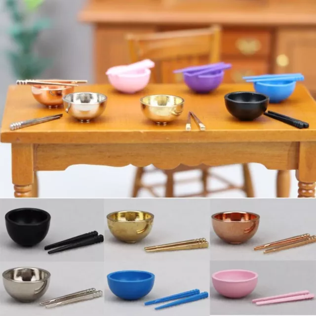 1Set 7 Colors Mini Tableware Set  Dollhouse Decoration