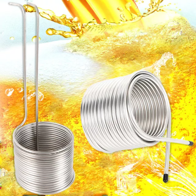 50' Wort Chiller Cooling Coil Pipe Home Brewing Beer Immersion Stainless Steel