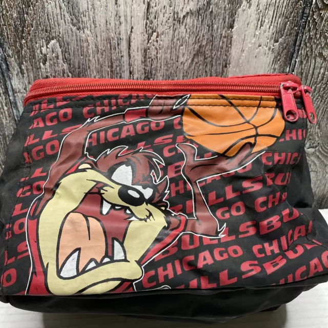 Vintage Chicago Bulls Looney Tunes Bag NBA Taz Tazmanian Devil Lunch Bag Rare