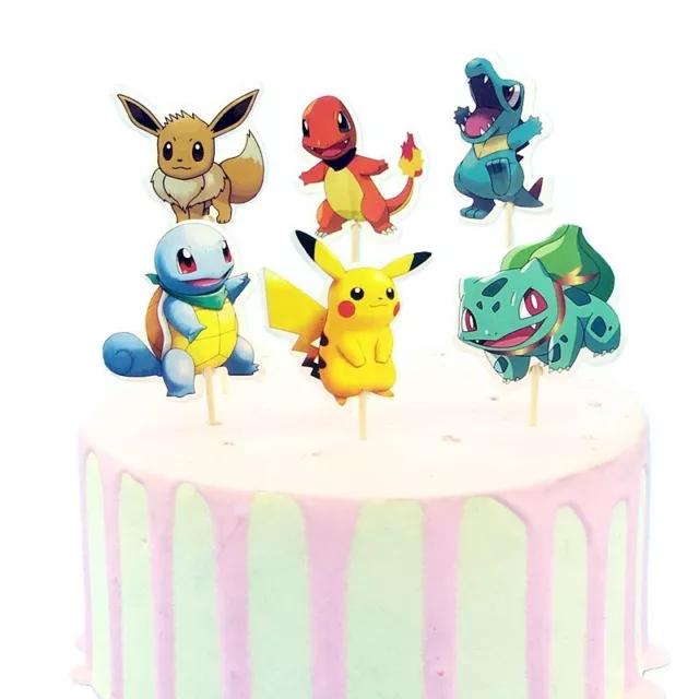 24PCS  Pikachu Pokemon CUPCAKE CAKE TOPPER Party Supplies Loot Bag AU STOCK