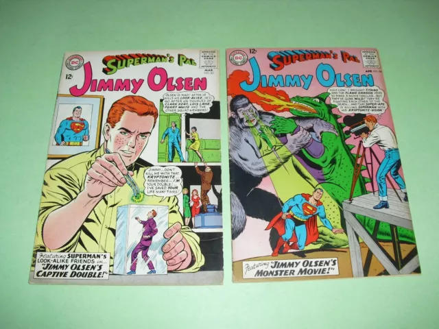 Supermans Pal Jimmy Olsen #83 & #84 both FINE FN- 5.5 1965! DC unrestored F B061