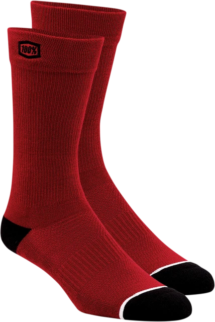 100% 20050-00007 Sock Solid Rd Lg/Xl Calza Crew