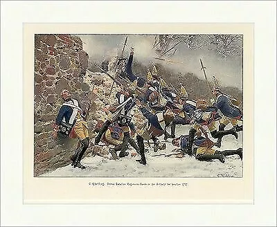 C Röchling: Drittes Bataillon Regiments Garde coloriert Leuthen Holzstich E 9094