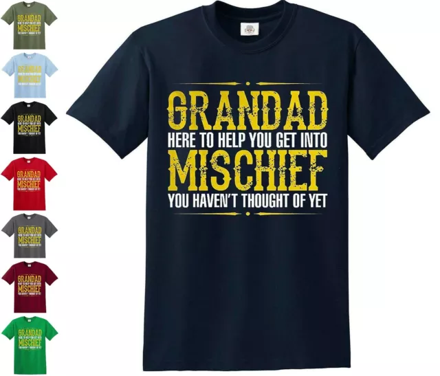 Grandad Mischief Mens Funny T Shirt Birthday Gift Grandad Fathers Day DadS - 5XL
