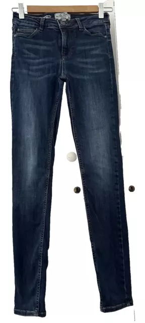 Cara Grasa.  Jeans Denim Elásticos Súper Ajustados Azules.  Talla 8R