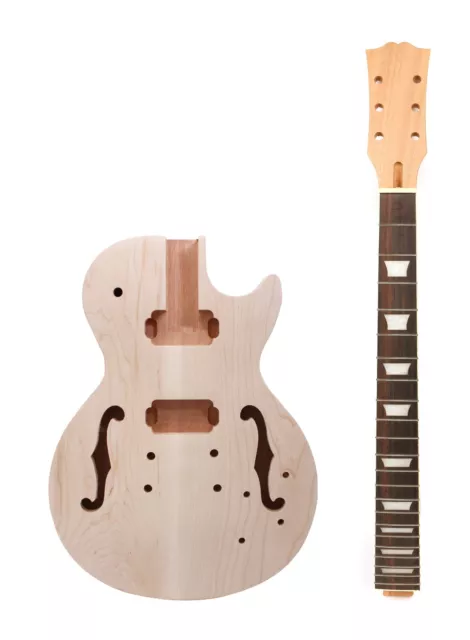Semi Hollow Guitar Body Mahogany Maple Top 22fret guitar neck guitar kit DIY LP