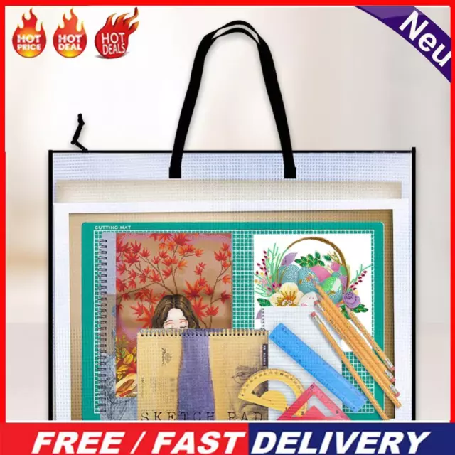 Cross Stitch Mesh Zipper Bag with Handle Puzzle Bags for Cross Stitch Projects