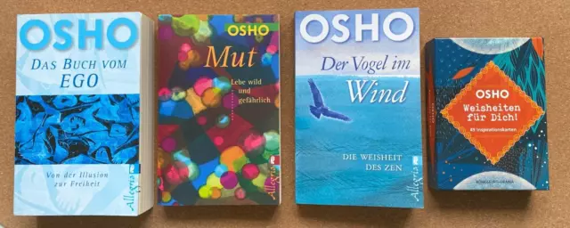 OSHO 3 Bücher: Mut - Das Buch vom Ego - Der Vogel im Wind + Kartenset Weisheiten