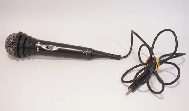 Microphone Vintage Philips SBC MD600 Noir – Avec Câble 5m, Boîte Métal Et Notice