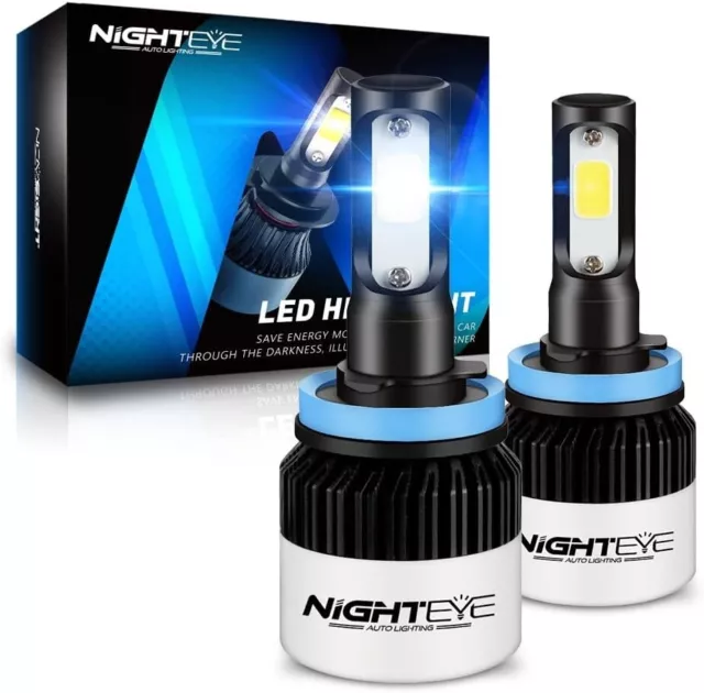 Bombillas LED para faros Nightye coche H11, kit de conversión 72W 6500K, 9000 lúmenes