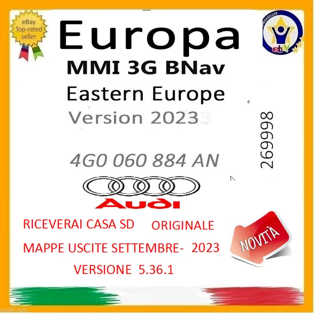 AUDI MMI 3G Basic Aggiornamento Navigatore E Map Settembre 20232024