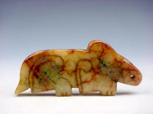 Old Nephrite Jade Stone Carved Sculpture Ancient Mouse Rat Crouching #09152206