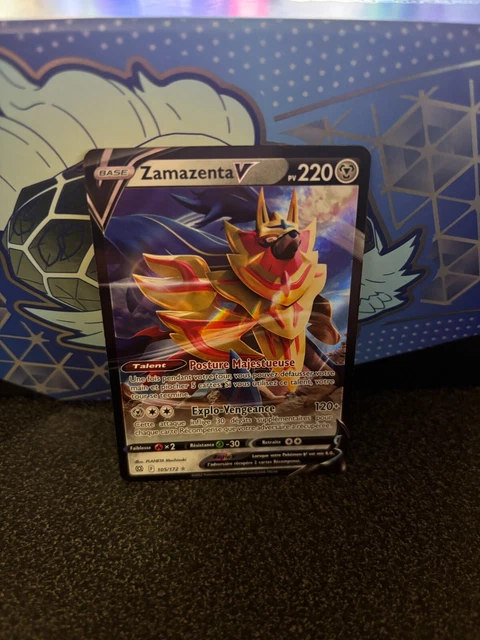 Pokemon Zamazenta V Card Pokemon TCG - Zamazenta V Half Art Card (105/172)  From Brilliant Stars Set - Near Mint Condition Mimikyu VMAX