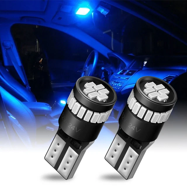 10pcs T10 LED 168 Car Side Light Bulbs Tag Interior Dash Lamp Super Blue 12V+24V
