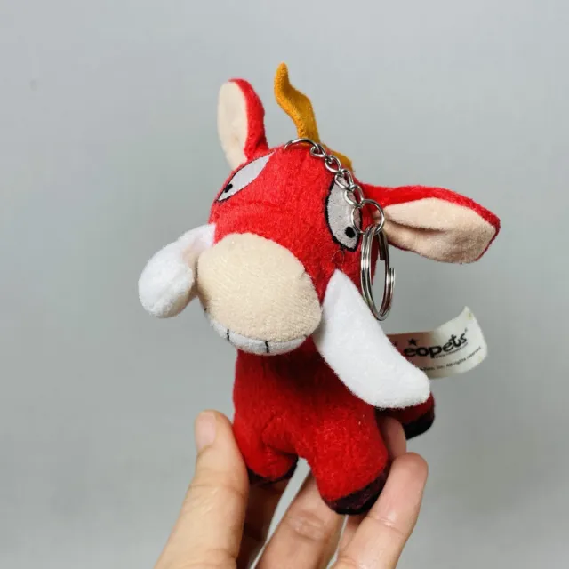 McDonald Neopets Red Moehog Plush 5” Keyring Ring Funny Face Smiling Doll Toy