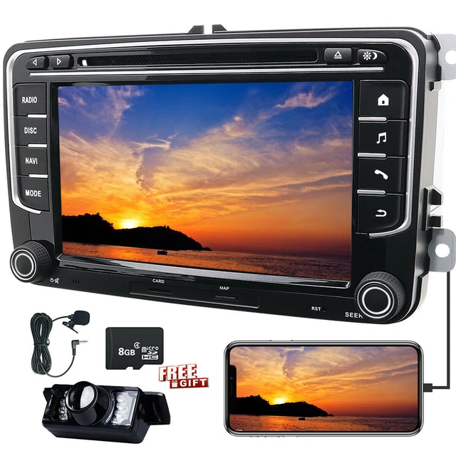 Camera Car Stereo GPS 8GB MAP Navi 7 Inch Head Unit Map for VW Skoda Seat Golf