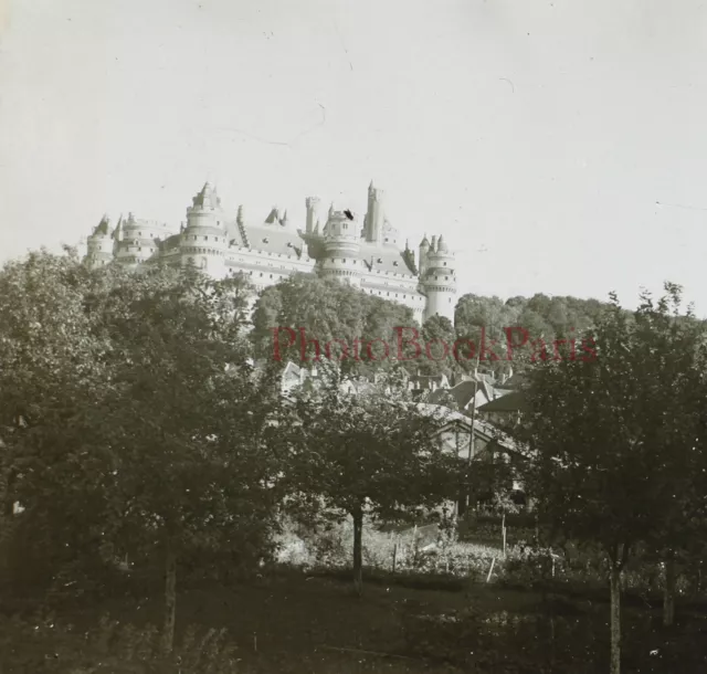 FRANCE Oise Château de Pierrefonds c1930 Photo Plaque de verre Stereo Vintage V1