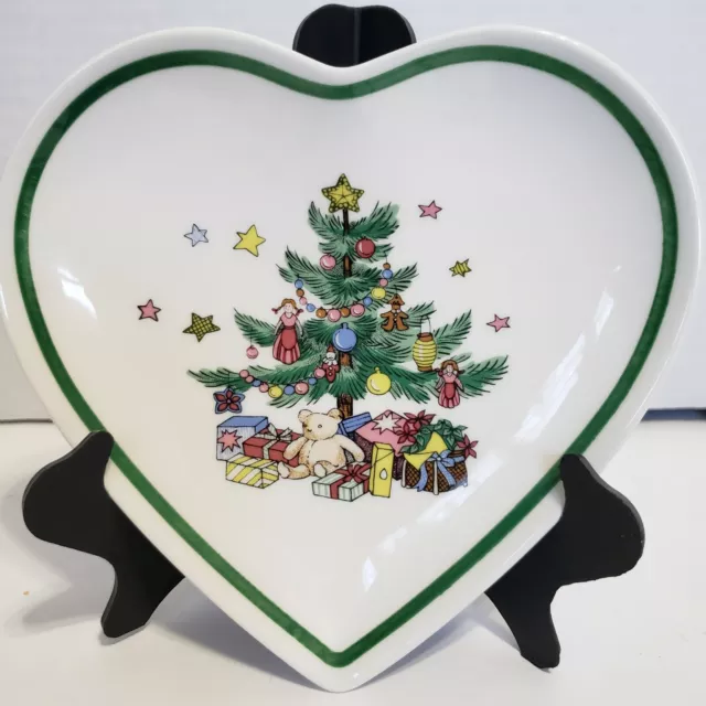 Vajilla de cerámica Nikko Candy Dish blanca en forma de corazón