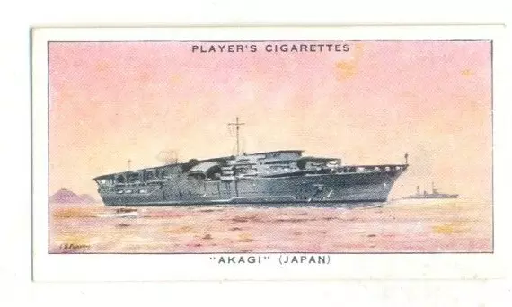 1939 Cigarette Cards by John Player Modern Naval Craft #39 AKAGI (JAPAN)