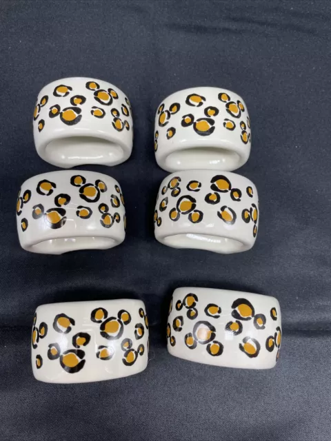 Disney Animal Kingdom Cheetah Leopard Print Napkin Rings Holders Mickey Mouse 6