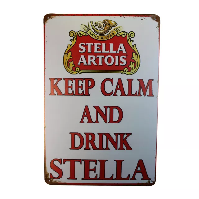 2X Tin Sign STELLA ARTOIS Sprint Drink Bar Whisky Rustic Look