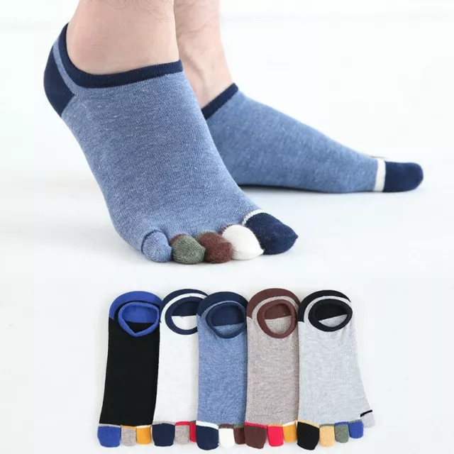 5 Pack Men Ankle Five Finger Toe Sock Cotton Casual Sport Low Cut Breathe Summer