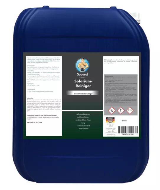 Solarium - Reiniger 2 Liter Desinfektion Reinigungsmittel Hygiene Solarien blau