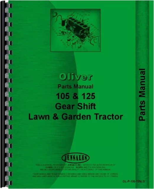 Oliver 125 105 Tractor Parts Manual Catalog Lawn & Garden Gear Shift