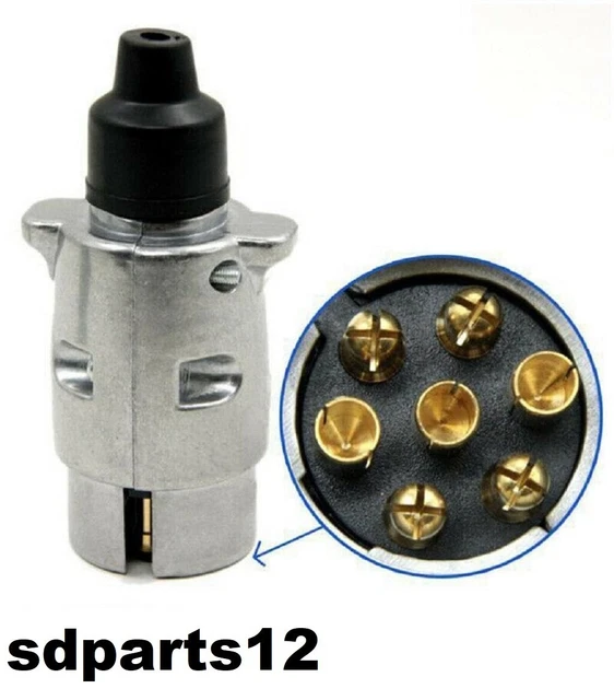 Spina Adattatore 3 Poli 12V Per Rimorchio - 2 Pezzi - Per Barca, Camper, Camion