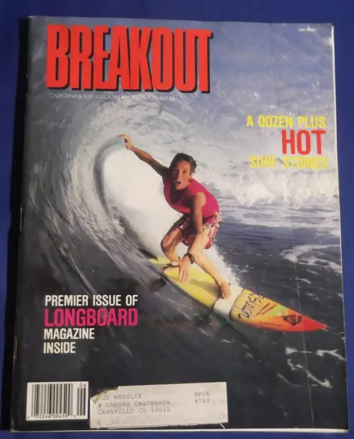 Breakout  Magazine-June 1987-Premier Issue Of Longboarder Intact-Vuarnet-Vintage