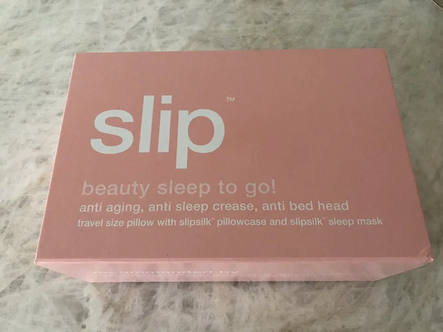 SLIP Beauty Sleep To Go! Travel Size Pillow with Slipsilk Case Eye Mask Pink
