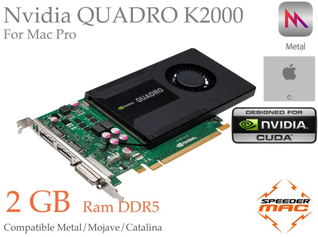  Nvidia Quadro K2000 2GB DDR5 for Mac Pro, Metal 4k Mojave Catalina Sonoma