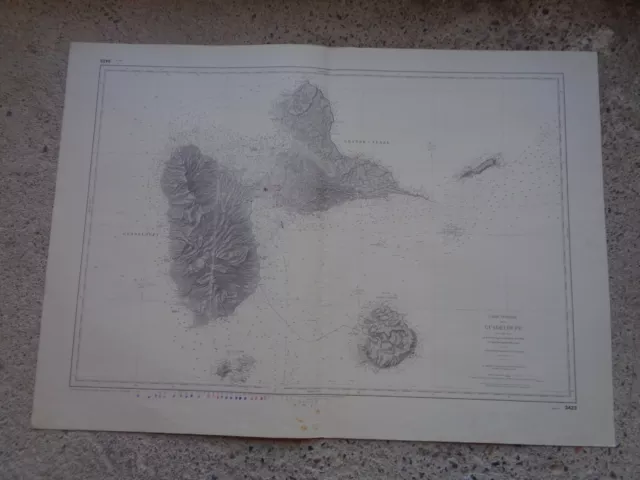 CARTE MARINE de la Guadeloupe  1956-1986