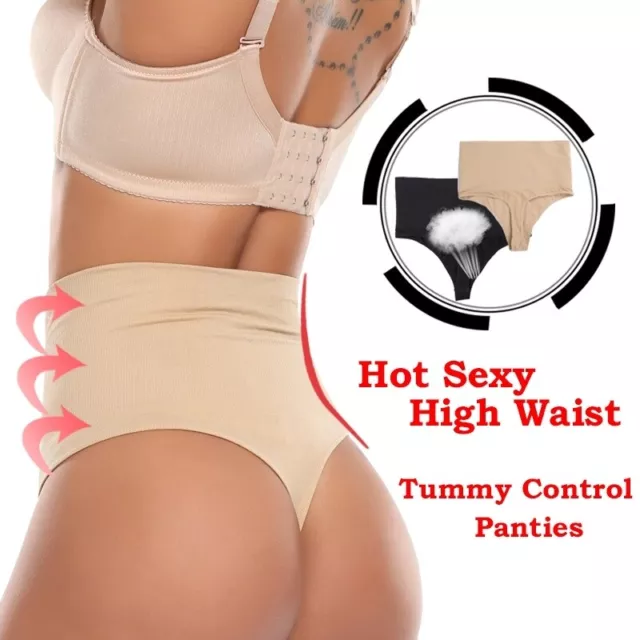 Women Tummy Control Body Shaper Underwear Thong Shapewear Pants Briefs G-String