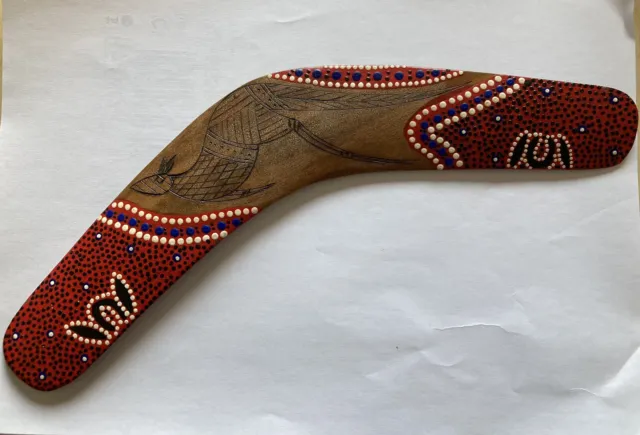 Boomerang handmade originale Australia australiano legno nuovo canguro