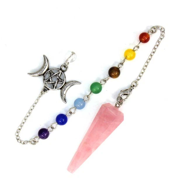 Natural Healing 7 Chakra Crystal Quartz Reiki Hexagon pendulum Stone Pendant