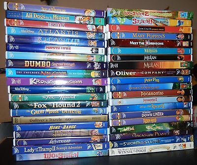 40 LOT DISNEY KID DVD Aristocats Dumbo Fox Hound Lion King Mermaid Pooh LIKE NEW