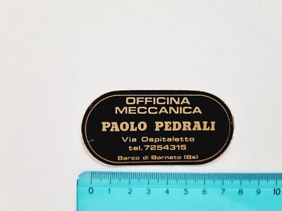 ADESIVO OFFICINA PAOLO PEDRALI BARCO DI BORNATO STICKER AUTOCOLLANT 80s ORIGINAL 