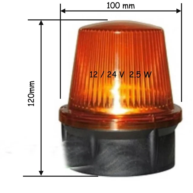 Feu a LED Orange AVIDSEN 580436 12/24V 2.5W signalisation barrière portail