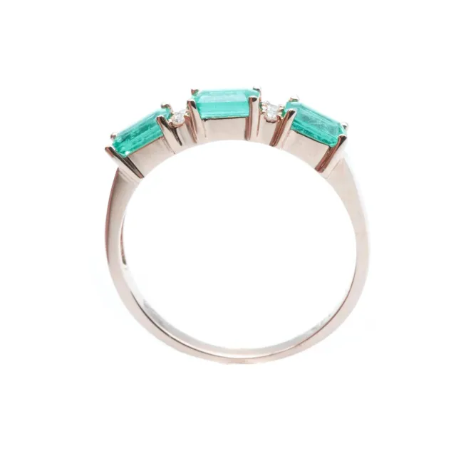 14K Rose Gold Diamond and Emerald Ring