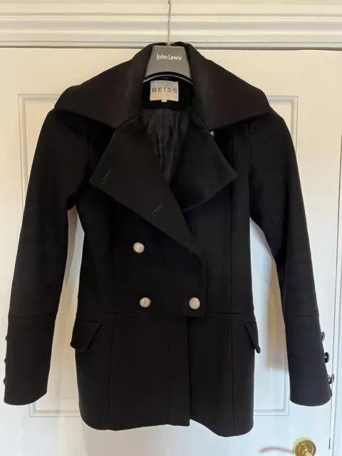 Black Reiss Coat, Size XS or Size 8, Black