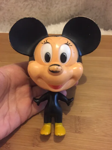 Vintage Walt Disney Plastic Burbank Toys Figure Minnie Mickey Mouse Talking Doll