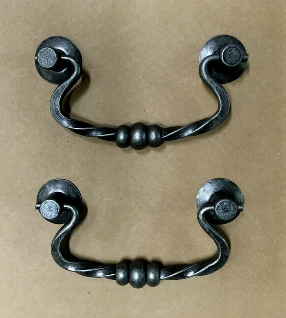 Pair large cast iron drawer pulls handles