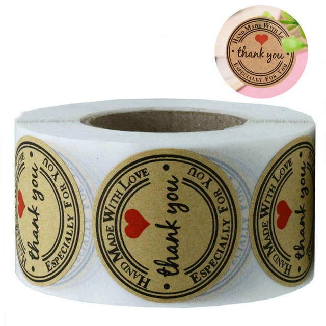 500pcs/Roll Etiketten Kleber Dekorative Band Danke Aufkleber Hochzeit