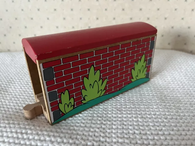 Single Track Wooden Toy Railway Train Tunnel, Red Roof, fits Thomas Brio ELC etc